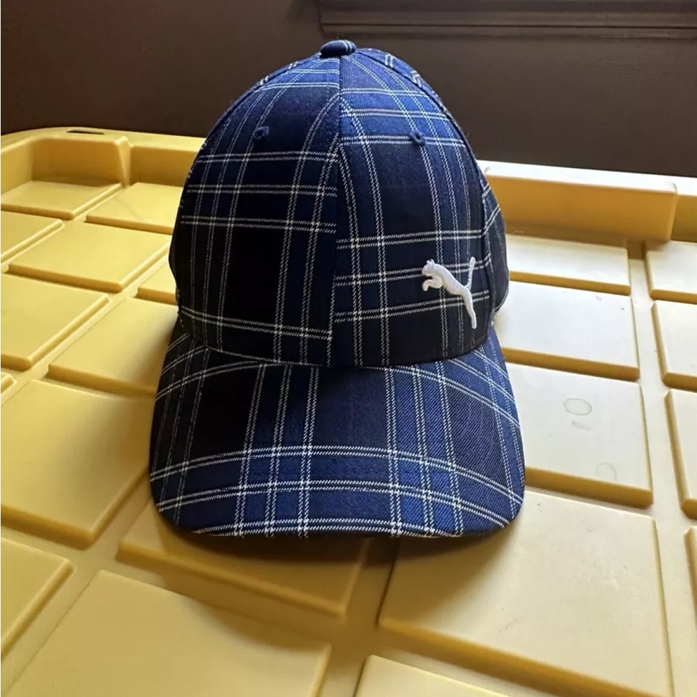 Puma Flexfit hat one size blue plaid